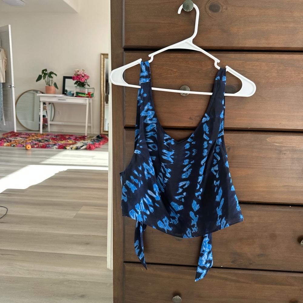 Blue and Black Women's Top